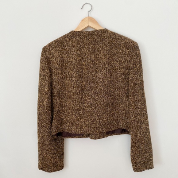 Vintage wool blend tweed blazer - Picture 4 of 5